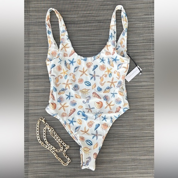 Lovers + Friends Other - NWT Lovers + Friends Stasia One Piece Yellow Shell Print Size Medium